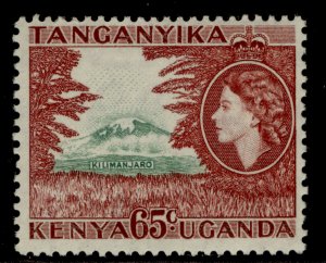 KENYA UGANDA TANGANYIKA QEII SG174, 65c bluish green & brown-purple, NH MINT.