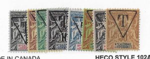 New Caledonia   postage due set of 8 forgeries /reprints  LH VF