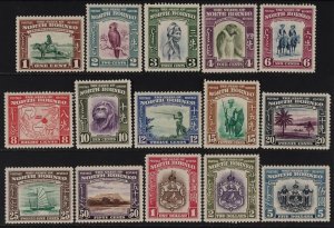 NORTH BORNEO 1939 Pictorial set. SG 303-317 cat £1400. Popular set & Rare MNH **