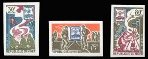 French Colonies, Niger #196-198, 1967 Boy Scouts, imperf. set of three, never...