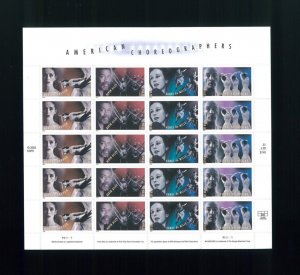 United States 37¢ American Choreographers Postage Stamp #3840 MNH Full Sheet