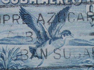 ​CUBA-LARGE PICTORIAL CUBA BIRDS ON VERY OLD CUBA USED STAMP-VERY FINE