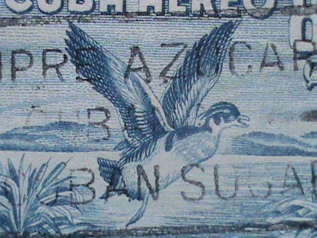 ​CUBA-LARGE PICTORIAL CUBA BIRDS ON VERY OLD CUBA USED STAMP-VERY FINE