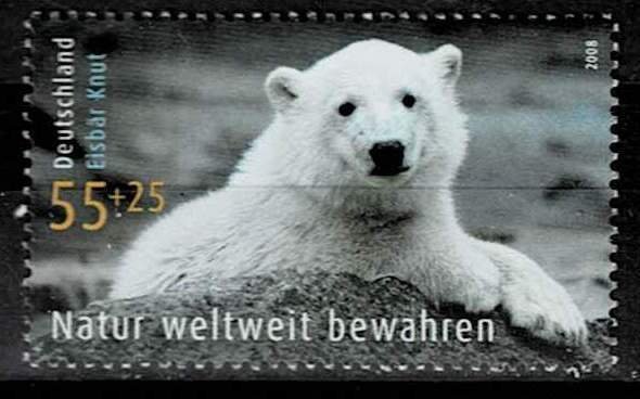 Germany 2008, Sc.#B1001 MNH Polar Bear Knut (Ursus maritimus), Berlin Zoo