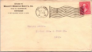 1898 - Walcott-Webster Man'fg Co -  Flag Cancel - Chicago, ILL - J1692