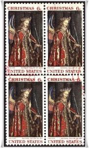 ♦SC#1363 6¢ Christmas, van Eyck Block of Four (Used)