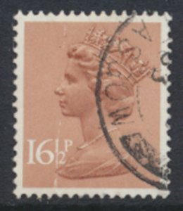GB  Machin 16½p X950   Phosphor paper  Used  SC#  MH95  see scan and details