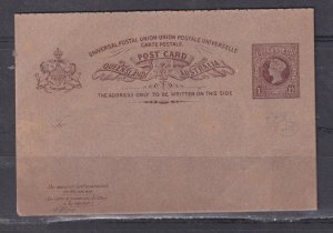 QUEENSLAND, POSTAL CARD WITH REPLY ATTACHED, 1891 1 1/2d. Brown, unused.