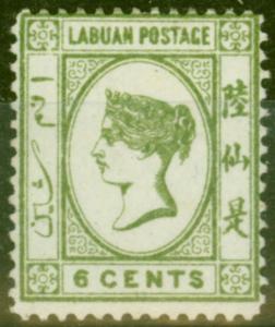 Labuan 1894 6c Brt Green SG52 Fine Mtd Mint