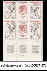 FRENCH ANDORRA - 1982 WORLD CUP OF FOOTBALL / SOCCER - BLK OF 4 - MINT NH