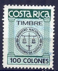 Costa Rica Revenue stamp 100 Colones MH