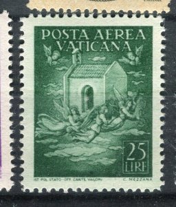 VATICAN; 1947 early Airmail issue fine Mint hinged 25L. value