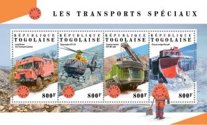 TOGO - 2018 - Special Transports - Perf 4v Sheet - Mint Never Hinged