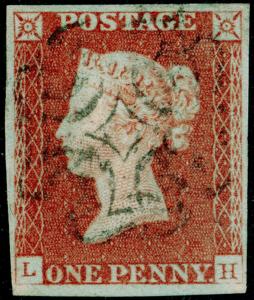 SG8, 1d red-brown PLATE 21, VERY FINE USED. Cat £60. SCOTTISH MX. 4 MARGINS. LH