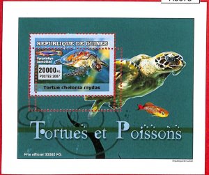 A0673 -  GUINEE Guinea -  ERROR   MISSPERF SHEET - MARINE FAUNA: Turtles  2007