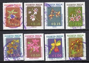 Costa Rica #C443-C450  Flowers    VF   Used   CV $4.05  ....   1520380