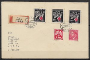 Bohemia & Moravia: 1943 Nice Domestic Registered Cover