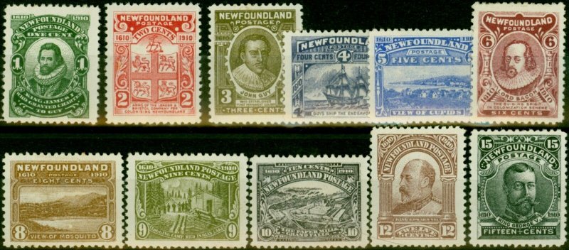 Newfoundland 1910 Set of 11 SG95-105 Good MM 