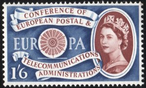 Great Britain #378 1'6s Europa: C.E.P.T.; Wheel (1960) MNH