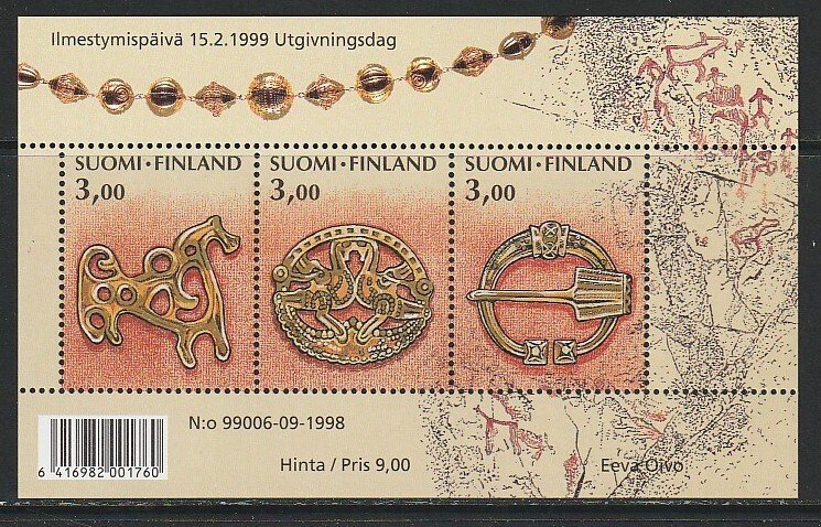1999 Finland - Sc 1108 - MNH VF - Mini Sheet - Women's Kalevala-style brooches