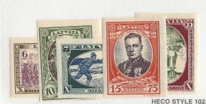 Latvia Sc #B87-B91  imperf set of 5 NH VF