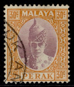 MALAYSIA - Perak GVI SG116, 30c dull purple & orange, FINE USED.