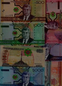 Turkmenistan 8 banknotes unc