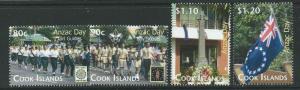 COOK ISLANDS SG1566/9 2010 ANZAC DAY MNH