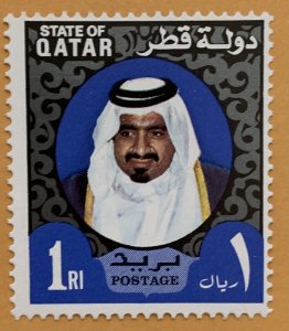 Qatar 1973 1r Sheik Khalifa, MNH. Scott 360A, CV $22.50, Michel 603, CV €20.00