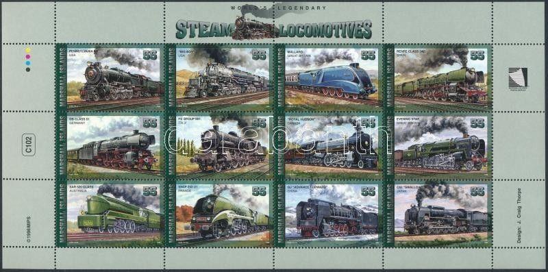 Marshall Islands stamp Locomotive minisheet MNH 1996 Mi 733-744 WS235964