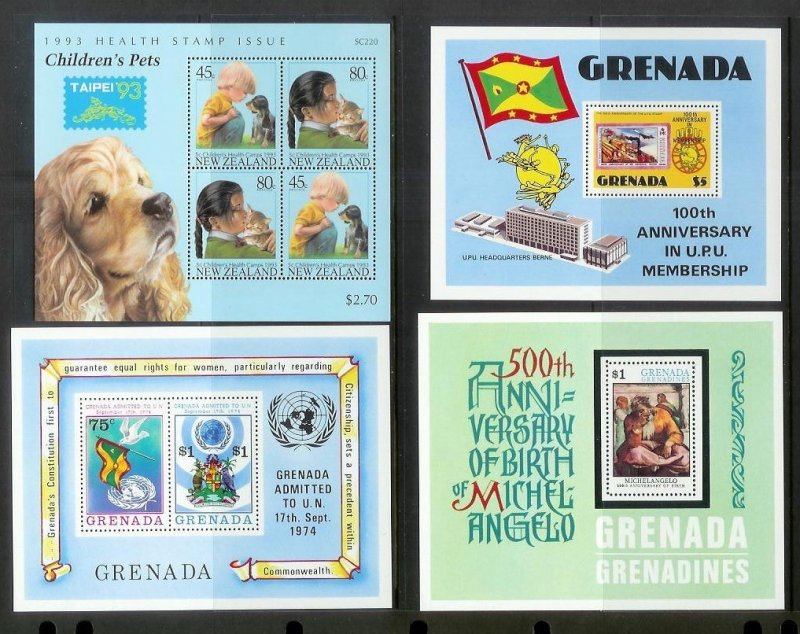 WORLDWIDE (190) Souvenir Sheets & Mini-Sheets ALL Mint Never Hinged