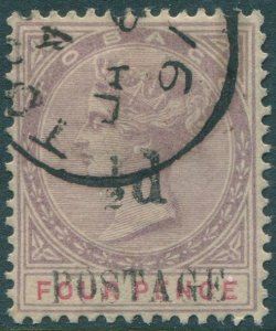 Tobago 1896 SG33 ½d on 4d lilac and red QV FU