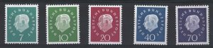 Germany 1959 definitives sg1219/23 unmounted mint cat £24