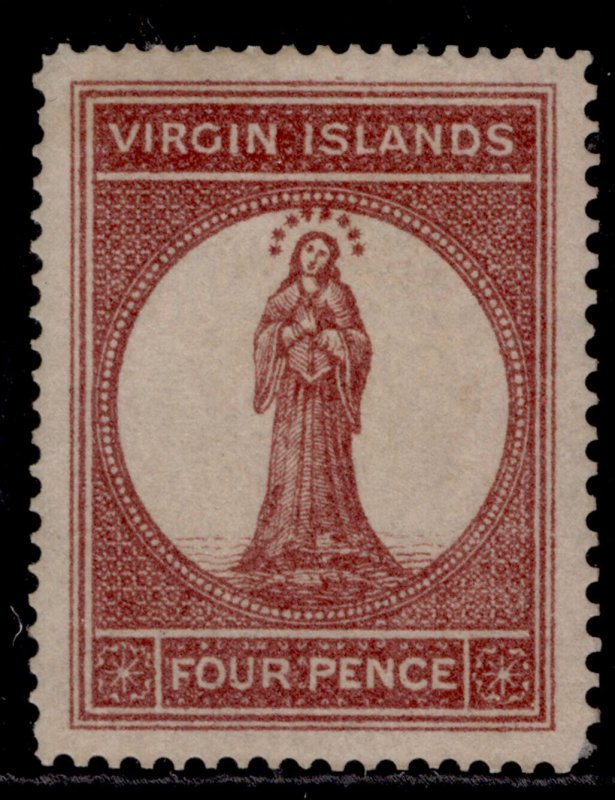 BRITISH VIRGIN ISLANDS QV SG15, 4d lake-red, LH MINT. Cat £60.