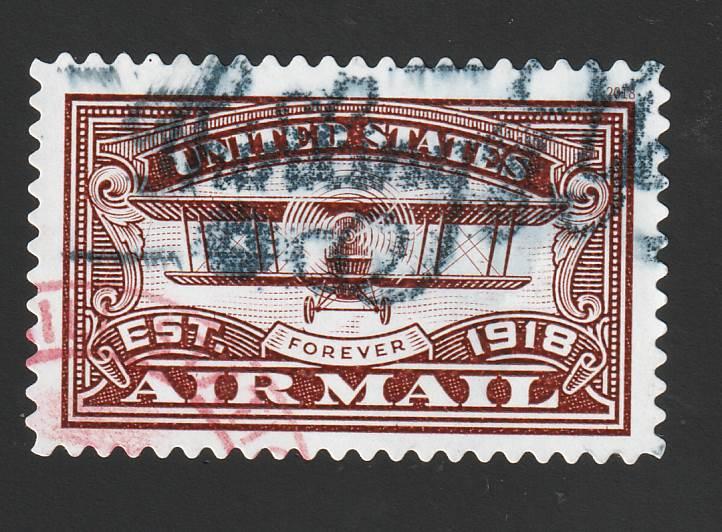 SC# 5282 - (50c)  - Centenary First Air Mail Service, red, Used Single Off Paper