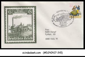GERMANY - 1981 RAILWAY LOCOMOTIVE SPECIAL COVER with SPECIAL CANCL.