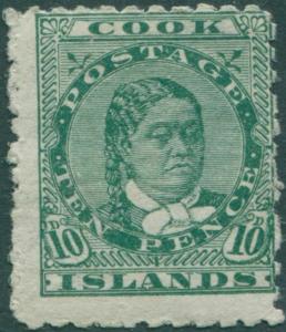 Cook Islands 1902 SG35 10d green Queen Makea Takau MLH
