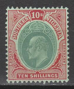 SOUTHERN NIGERIA 1907 KEVII 10/- 