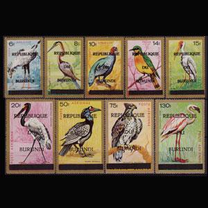 BURUNDI 1967 - Scott# C35A-I Bird Set of 9 NH