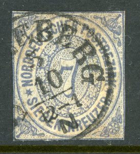 Germany States 1868 North German Confederation 7 Kr Ultra  Scott #10 VFU G486