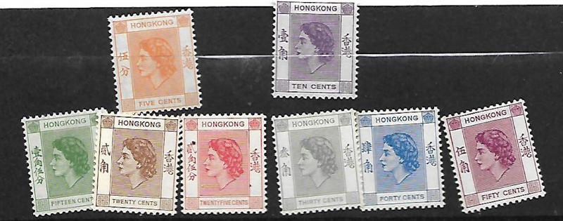 HONG KONG 185-192 MINT HING P/SET CORONATION ISSUE