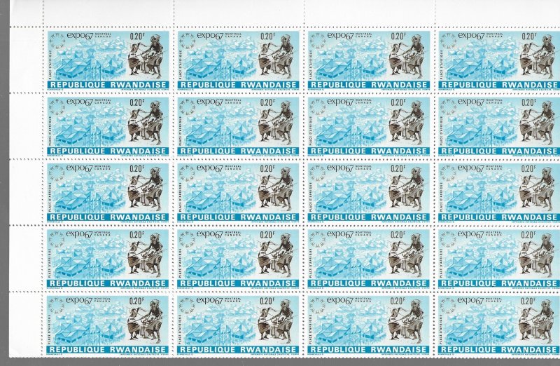 Rwanda 225-32 Expo67 MNH cpl. set x 40 vf. 2022 CV $ 100.00