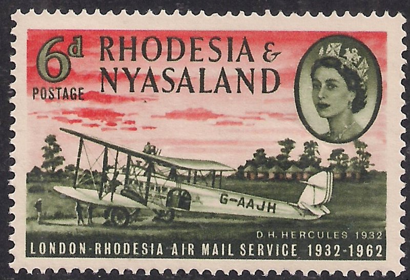 Rhodesia & Nyasaland 1962 QE2 6d Anniversary of Airmail Umm SG 40 ( L1206 )