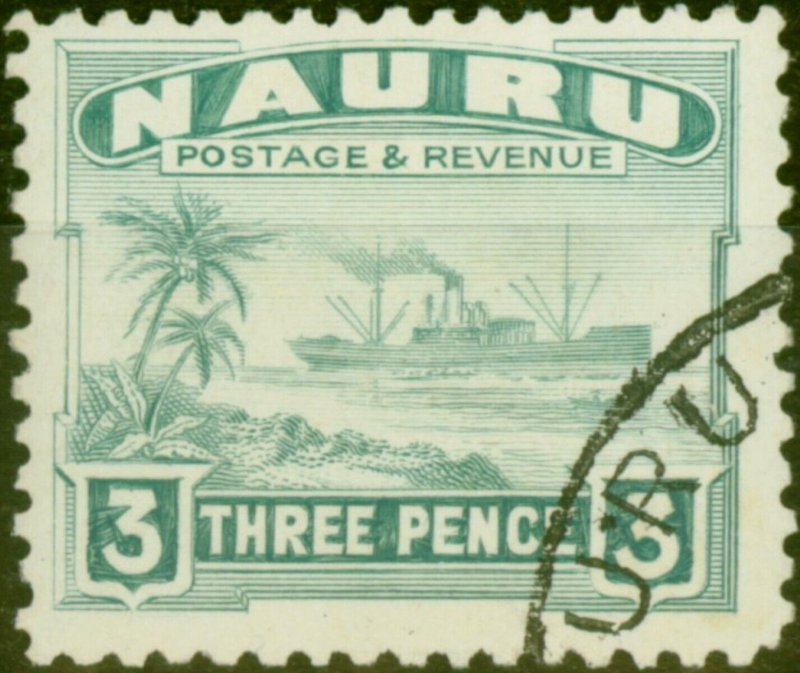 Nauru 1947 3d Greenish Blue SG31b Fine Used