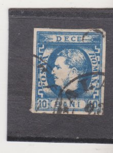 Romania Scott # 38 Used Stamp 1868 10b Prince Carol Cat $35.00 
