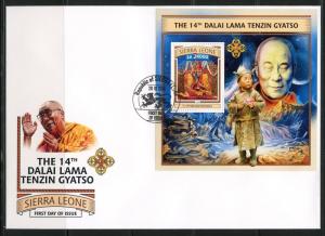 SIERRA LEONE 2017 14th DALAI LAMA TENZIN GYATSO  SOUVENIR SHEET FIRST DAY COVER