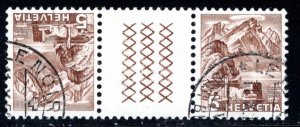 Switzerland Scott # 316, used, var. tete-beche, Mi # KZ14