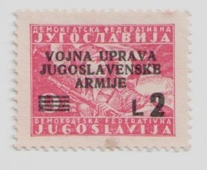1947 Yugoslavia #44 stamp VOJNA ... ARMIJE Army, Flags Military Forces, Weapons