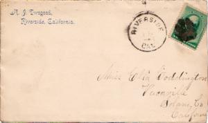 United States California Riverside 1888 cork killer  1871-1893  2c Green Wash...