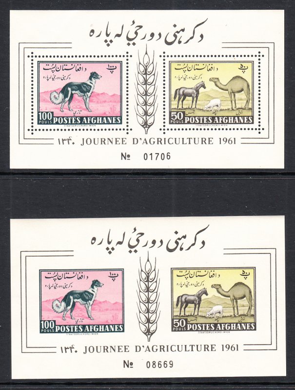 Afghanistan 492-493 Footnoted Souvenir Sheets MNH VF